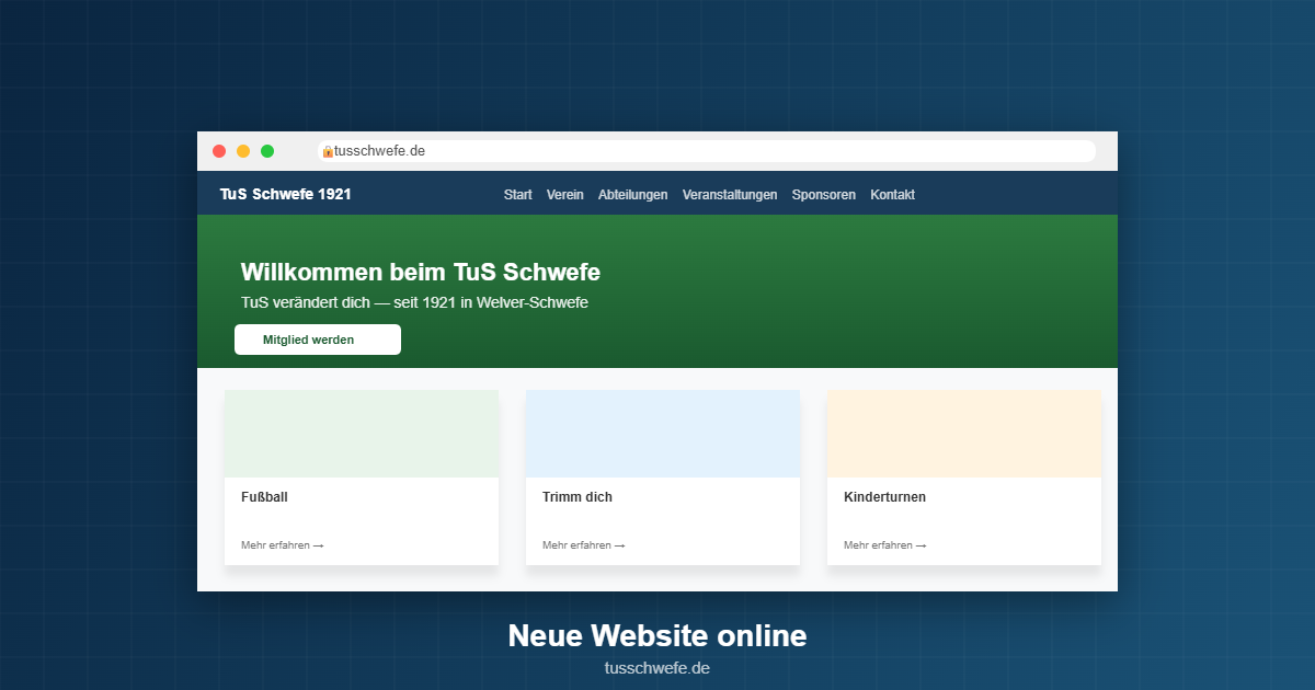 Neue Vereinswebsite ist online